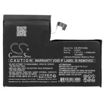 CAMERON SINO Li-Polymer akku (3,87V / 4300mAh, Apple A2830 kompatibilis) FEKETE Apple iPhone 14 Pro Max kép