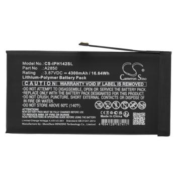 CAMERON SINO Li-Polymer akku (3,87V / 4300mAh, Apple A2850 kompatibilis) FEKETE Apple iPhone 14 Plus kép