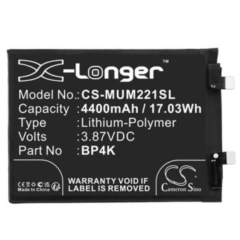 CAMERON SINO Li-Polymer akku (3,87V / 4400mAh, Xiaomi BP4K kompatibilis) FEKETE Xiaomi Redmi Note 12 Pro kép