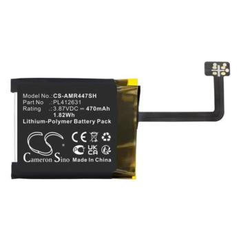 CAMERON SINO Li-Polymer akku (3.87V / 470mAh, Amazfit PL412631 kompatibilis) FEKETE Amazfit GTR 47mm kép
