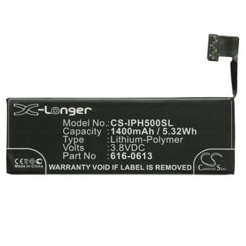 CAMERON SINO Li-Polymer akku (3,8V / 1400mAh, Apple 616-0610 kompatibilis) FEKETE Apple iPhone 5 kép