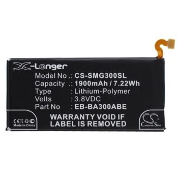 CAMERON SINO Li-Polymer akku (3,8V / 1900mAh, Samsung EB-BA300ABE kompatibilis) FEKETE Samsung Galaxy A3 (2015) SM-A300F kép