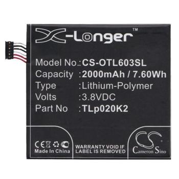 CAMERON SINO Li-Polymer akku (3,8V / 2000mAh, Alcatel C2000023C2 kompatibilis) FEKETE Alcatel Idol 3 4.7 (OT-6039) kép