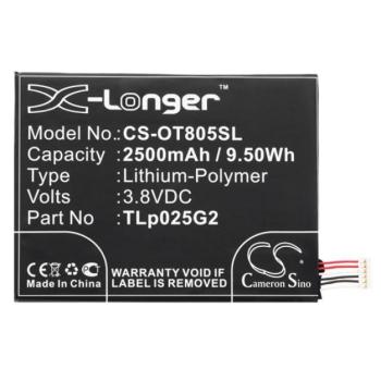 CAMERON SINO Li-Polymer akku (3,8V/2500mAh, Alcatel CAC2580010C2 kompatibilis) FEKETE Alcatel Pixi 4 6 (OT-8050D), One Touch Pixi 3 8 LTE (OT-9022X), One Touch Pixi 3 8 (OT-9005X) kép