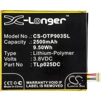 CAMERON SINO Li-Polymer akku (3,8V / 2500mAh, Alcatel TLp025D2 kompatibilis) FEKETE Alcatel Pixi 4 6 (OT-8050D) kép