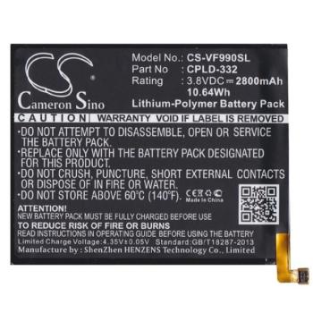 CAMERON SINO Li-Polymer akku (3,8V / 2800mAh, Vodafone CPLD-332 kompatibilis) FEKETE Vodafone Smart 4 max (VF990N) kép