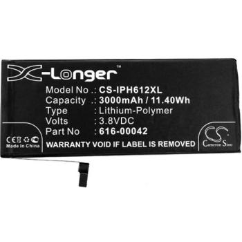 CAMERON SINO Li-Polymer akku (3,8V / 3000mAh, Apple 616-00042 kompatibilis) FEKETE Apple iPhone 6S Plus 5.5 kép