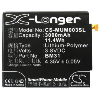 CAMERON SINO Li-Polymer akku (3,8V / 3000mAh, Xiaomi BM31 kompatibilis) FEKETE Xiaomi Mi 3 kép