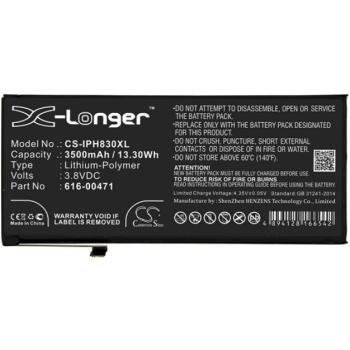 CAMERON SINO Li-Polymer akku (3,8V / 3500mAh, Apple 616-00468 kompatibilis) FEKETE Apple iPhone XR 6.1 kép