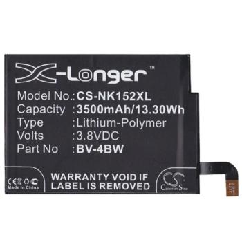 CAMERON SINO Li-Polymer akku (3,8V / 3500mAh, Nokia BV-4BW kompatibilis) FEKETE Nokia Lumia 1520 kép