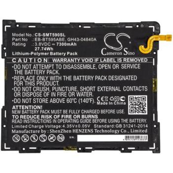 CAMERON SINO Li-Polymer akku (3,8V / 7300mAh, Samsung EB-BT595ABE kompatibilis) FEKETE Samsung Galaxy Tab A 10.5 WIFI (2018) SM-T590, Samsung Galaxy Tab A 10.5 LTE (2018) SM-T595 kép