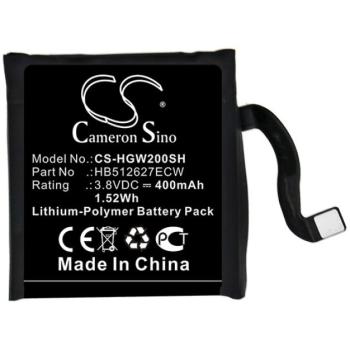 CAMERON SINO Li-Polymer akku (beépítése szakértelmet igénye, 3,8V / 400 mAh, Huawei HB512627ECW kompatibilis) Huawei Watch 2, Huawei Watch 2 Pro kép