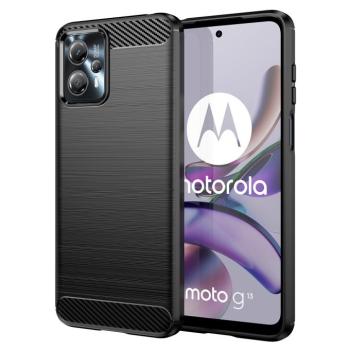 Carbon Case Motorola Moto G13-hoz Rugalmas szilikon Carbon tok fekete kép