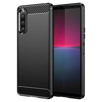 Carbon Case Sony Xperia 10 V rugalmas szilikon carbon tok fekete kép