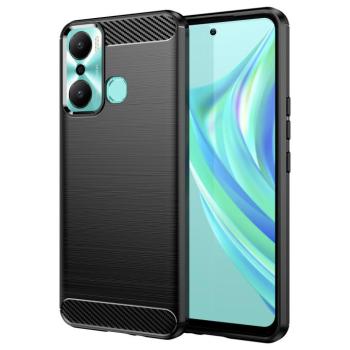Carbon Case tok Infinix Hot 20 Play rugalmas szilikon szén-dioxid borítás fekete kép