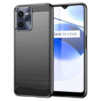 Carbon Case tok Realme C35 rugalmas szilikon Carbon tok fekete kép