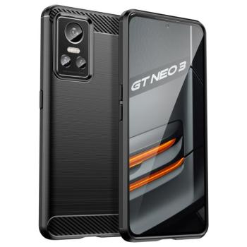 Carbon Case tok Realme GT Neo 3 rugalmas szilikon Carbon tok fekete kép
