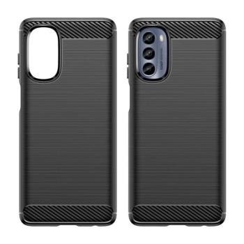 carbon tok Motorola Moto G62 5G Rugalmas szilikon carbon tok fekete kép