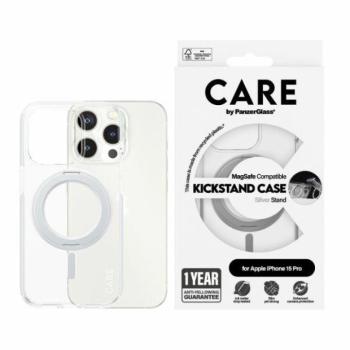 CARE by PanzerGlass kitámasztható MagSafe tok iPhone 15 Pro - ezüst kép