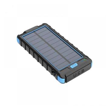 Cellect Solar Power Bank, 10000mAh, Fekete-Kék kép