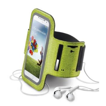 CELLULARLINE ARMBAND tok álló (univerzális, karpánt, elasztikus, kulcstartó, vonal minta, 4&quot; méret, SPORT) ZÖLD Nokia 230, Emporia Pure, Nokia 222, Alcatel OT-2045, Panasonic KX-TU150 Seni kép