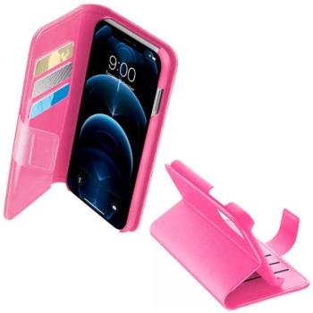 CELLULARLINE BOOK AGENDA tok álló, bőr hatású (FLIP, oldalra nyíló, asztali tartó funkció, RFID védelem) RÓZSASZÍN Apple iPhone 12 Pro Max kép