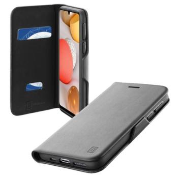 CELLULARLINE BOOK CLUTCH tok álló, bőr hatású (FLIP, oldalra nyíló, bankkártyatartó funkció) FEKETE Samsung Galaxy A42 5G (SM-A425F) kép
