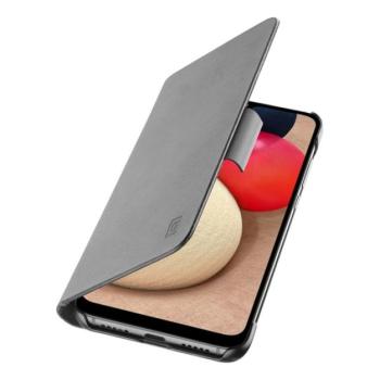 CELLULARLINE BOOK tok álló, bőr hatású (FLIP, oldalra nyíló, bankkártya tartó) FEKETE Samsung Galaxy A02s (SM-A025F) kép