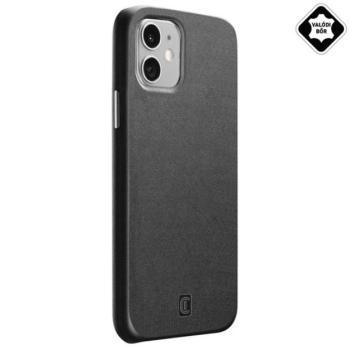 CELLULARLINE ELITE műanyag telefonvédő (mikrofiber belső, valódi bőr hátlap) FEKETE Apple iPhone 12 mini kép