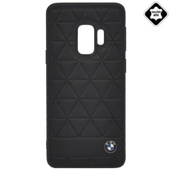 CG MOBILE BMW HEXAGON műanyag telefonvédő (valódi bőr bevonat, háromszög minta) FEKETE Samsung Galaxy S9 (SM-G960) kép