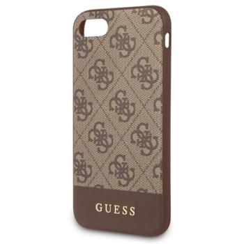 CG MOBILE GUESS 4G Stripe műanyag telefonvédő (textil hátlap) BARNA Apple iPhone 7 4.7, Apple iPhone 8 4.7, Apple iPhone SE (2020) kép