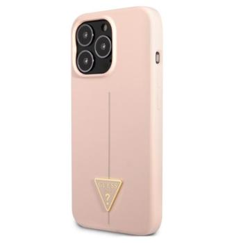 CG MOBILE GUESS TRIANGLE szilikon telefonvédő (mikrofiber plüss belső, matt, kamera védelem) RÓZSASZÍN Apple iPhone 13 Pro kép