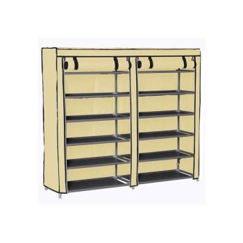 Cipőtároló, mobil, 12 rekeszes, 27 x 111 x 107.5 cm, bézs kép