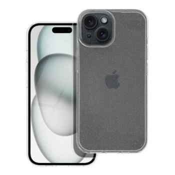 Clear 2mm Apple iPhone 15 csillámos tok, átlátszó kép