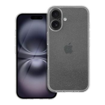Clear 2mm iPhone 16 csillámos szilikon tok, átlátszó kép