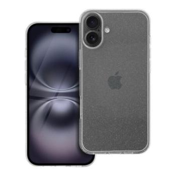 Clear 2mm iPhone 16 Plus csillámos szilikon tok, átlátszó kép