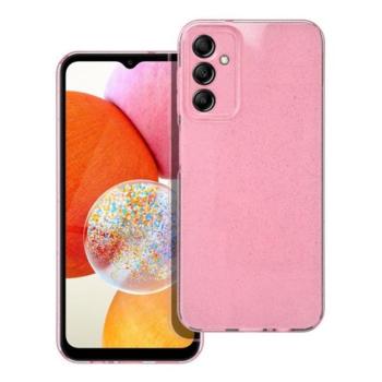 Clear 2mm Samsung Galaxy A14 5G / A14 4G csillámos tok, rózsaszín kép