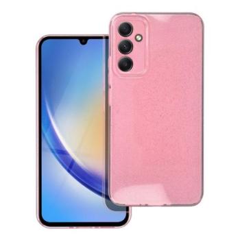 Clear 2mm Samsung Galaxy A34 5G csillámos tok, rózsaszín kép
