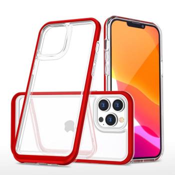 Clear 3in1 tok iPhone 13 Pro Max telefontok gél piros kép