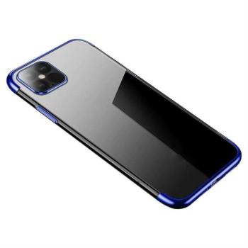 Clear Color tok Gel TPU gömbölyű tok Samsung Galaxy S21 Ultra 5G kék kép