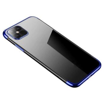 Clear Color tok TPU zselés tok fém kerettel Samsung Galaxy S22 + (S22 Plus) kék kép
