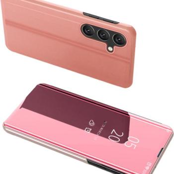 Clear View Case Samsung Galaxy A24 4G flipes tok rózsaszín, patenttal kép