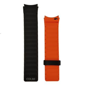 Colmi okosóra szíj, szilikon, mágneses, fekete-narancssárga, 20mm, Magnetic Silicone Strap kép