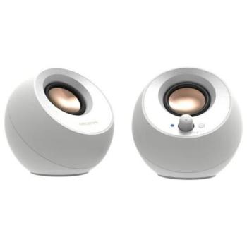Creative Pebble 2.0 V3 számítógépes hangszórók fehér/fehér Bluetooth 5.0 USB-C kép