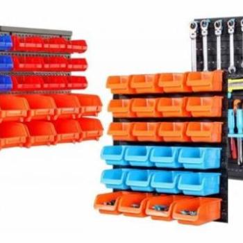 Csavar és szerszámtartó, fali, 43 db-os kép