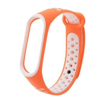Csereszíj Xiaomi Mi Band 4 / Mi Band 3 narancssárga-fehér kép