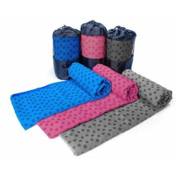 Csúszásgátlós jógatörölköző, ajándék táskával, szürke kép