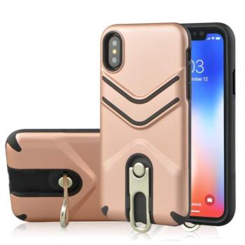 Defender műanyag telefonvédő (közepesen ütésálló, gumírozott, fém kitámasztó) ROZÉARANY Apple iPhone XS Max 6.5 kép