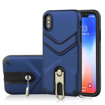 Defender műanyag telefonvédő (közepesen ütésálló, gumírozott, fém kitámasztó) SÖTÉTKÉK Apple iPhone XR 6.1 kép