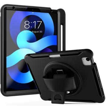 Defender műanyag telefonvédő (közepesen ütésálló, kitámasztó, 360°-ban forgatható, Apple Pencil tartó + kézpánt) FEKETE Apple IPAD Pro 11 (2018), Apple IPAD Air 2020 (Air 4), Apple IPAD kép